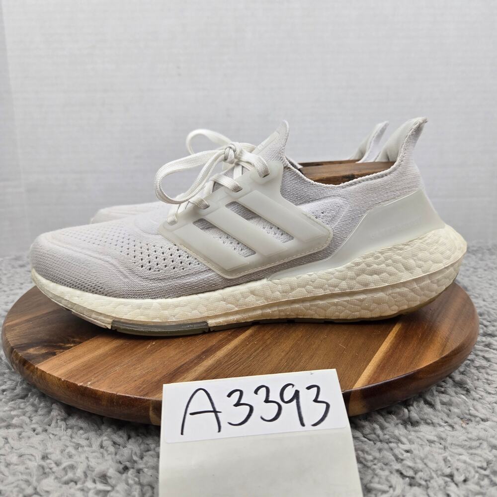 Adidas Womens 9 Ultra Boost 21 Triple White Casual Lifestyle Gym Running Shoe